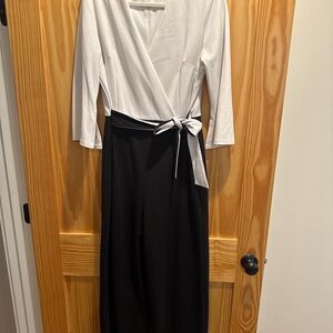 Cato Black & White Wrap Front Jumpsuit – Size 14